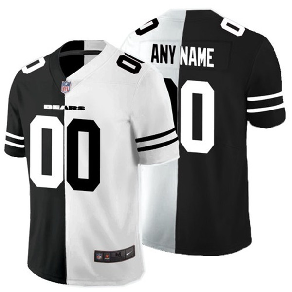 Men's Chicago Bears ACTIVE PLAYER Custom Black White Split Limited Stitched Jersey